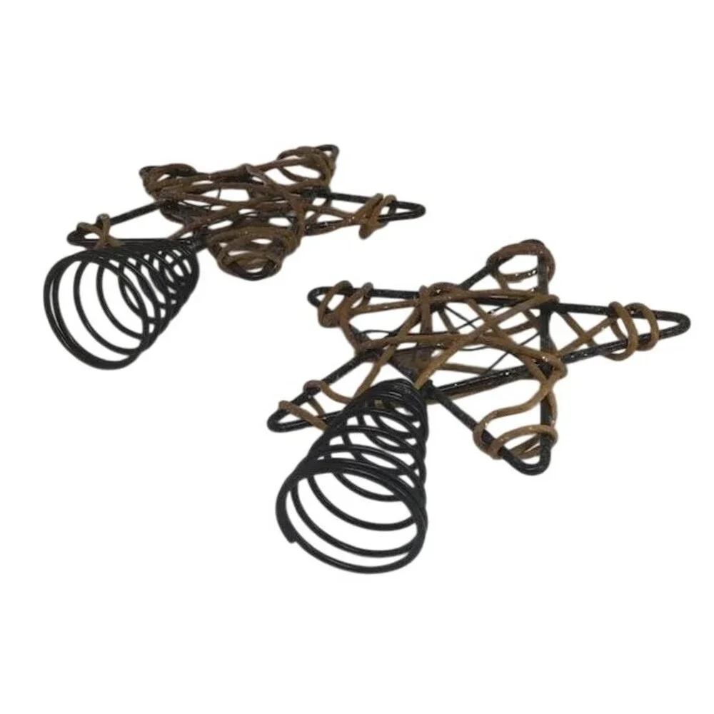 Christmas Tree Topper Wire Twine Glitter Metal Star Rustic Wire Rattan Lot 2